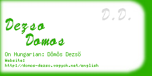 dezso domos business card